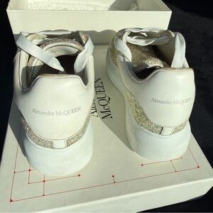 Alexander McQueen White and Glitter Sneakers